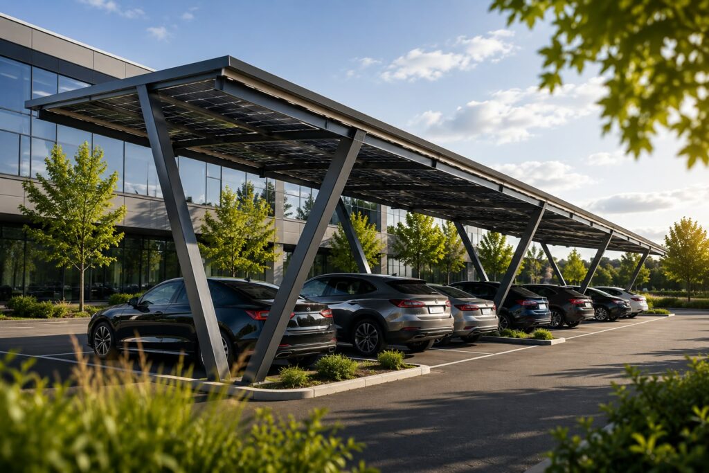Czy carport fotowoltaiczny zwiększa wartość nieruchomości komercyjnej?